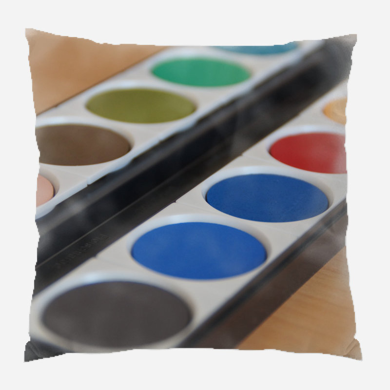 Willernie Paint Boxes Throw Pillow, Microsuede, Indoor