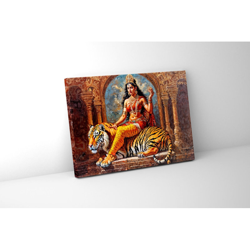 Toile murale Parvati, cadre flottant, H 20 po x l 24 po, Reproduction encadrée sans passe-partout, Noir, noir, noir, noir
