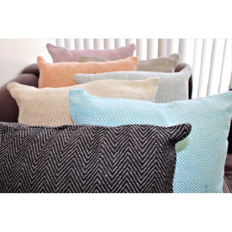 Throws Chevron Cotton Throw Pillow, Black