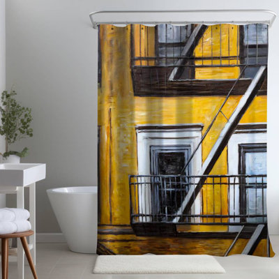 Shower Curtain ST36 – Polyester Shower Curtain, Dye Sublimation Print, 71" W × 74" L