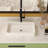 24"X14" White Ceramic Rectangular Vessel Bathroom Sink