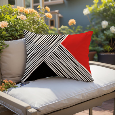 Cassie Abstract Outdoor Reversible Throw Pillow