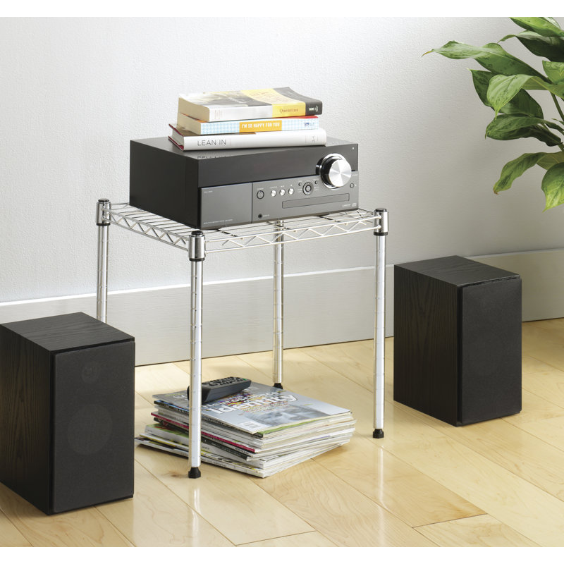 Adjustable 15'' Chrome Metal Modular Storage Shelving Unit