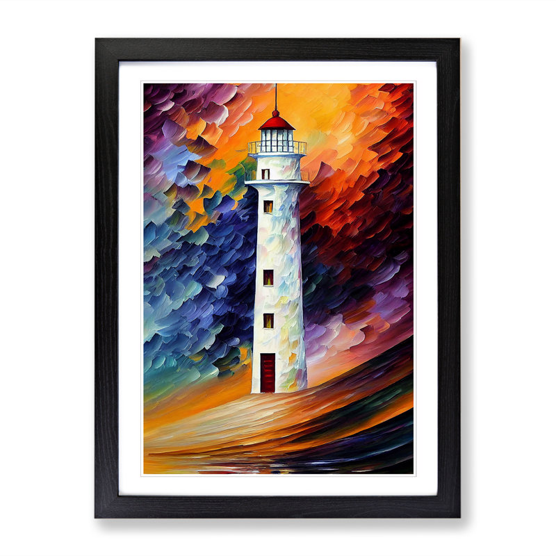 Lighthouse Painted Art Vol.2 - Framed Print, Black, 46cm H x 34cm W x 2cm D