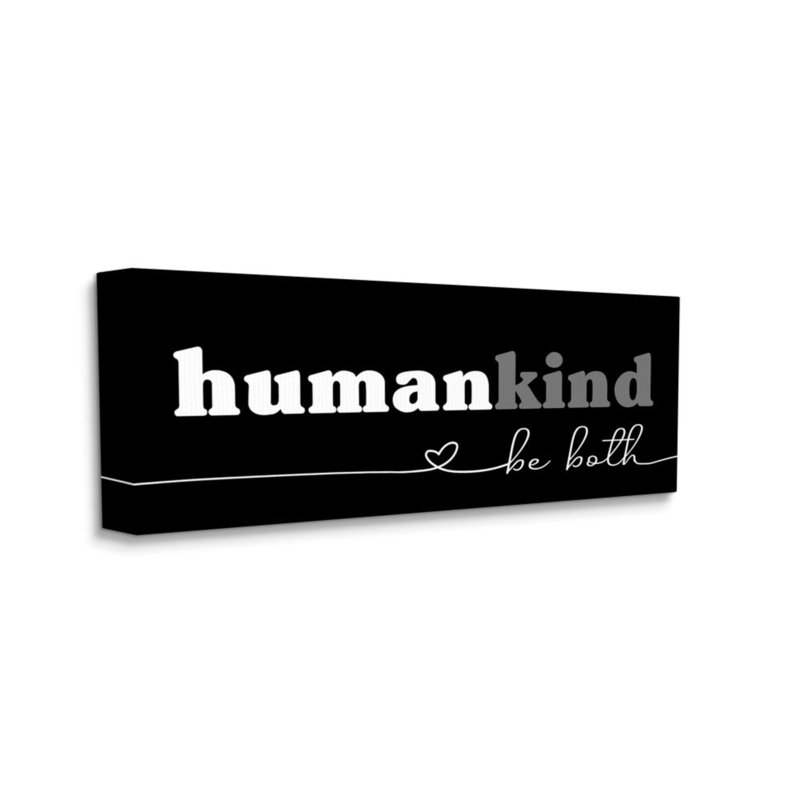 Impression d’art graphique, "Human kind Word Play motivation" par Daphne Polselli-impression, Wrapped Canvas