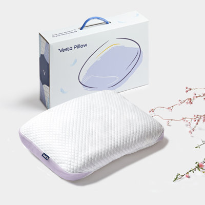 Vesta Purplezen Eco-Luxe Down Pillow – Plush, Supportive & Adaptable With Washable Cooling Cover, Medium Loft For Back, Side & Stomach Sleepers (4.5" Height, Soft)