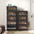 24 Inch Wide Folding Storage Cabinet With 5 Tiers, Collapsible Bins, Magnetic Door, And Wheels For Versatile Use And Easy Organization-1093657922