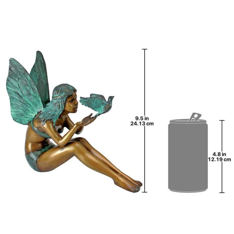 Bird Fairy Cast Garden Statue