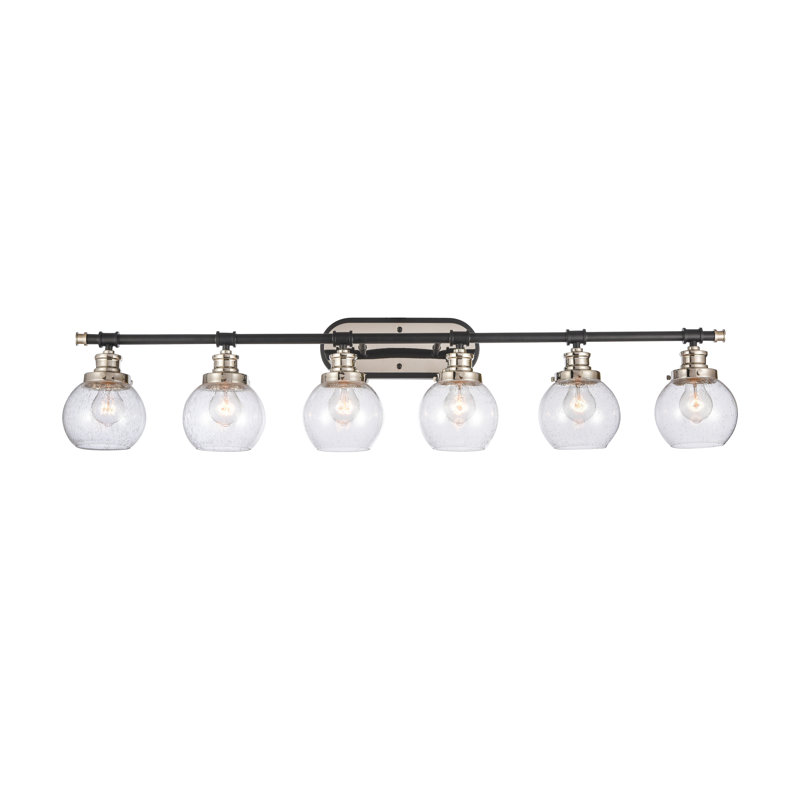 Arnecia 6 - Light Dimmable Vanity Light, Seedy, Black Polished Nickel