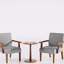 Ensemble de 2 fauteuils d'appoint en tissu avec table ronde en bois