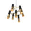Scituatte 17'' Matte Black & Satin Gold Transitional Chandelier for Living Room, Bedroom, Study – LED Compatible 7-Light with E12 Bulb Base