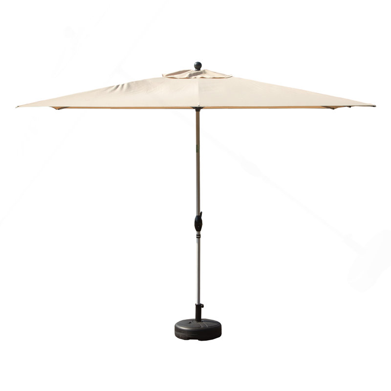 Parasol rectangulaire de terrasse avec manivelle de levage et d'inclinaison (beige, base non incluse), Beige