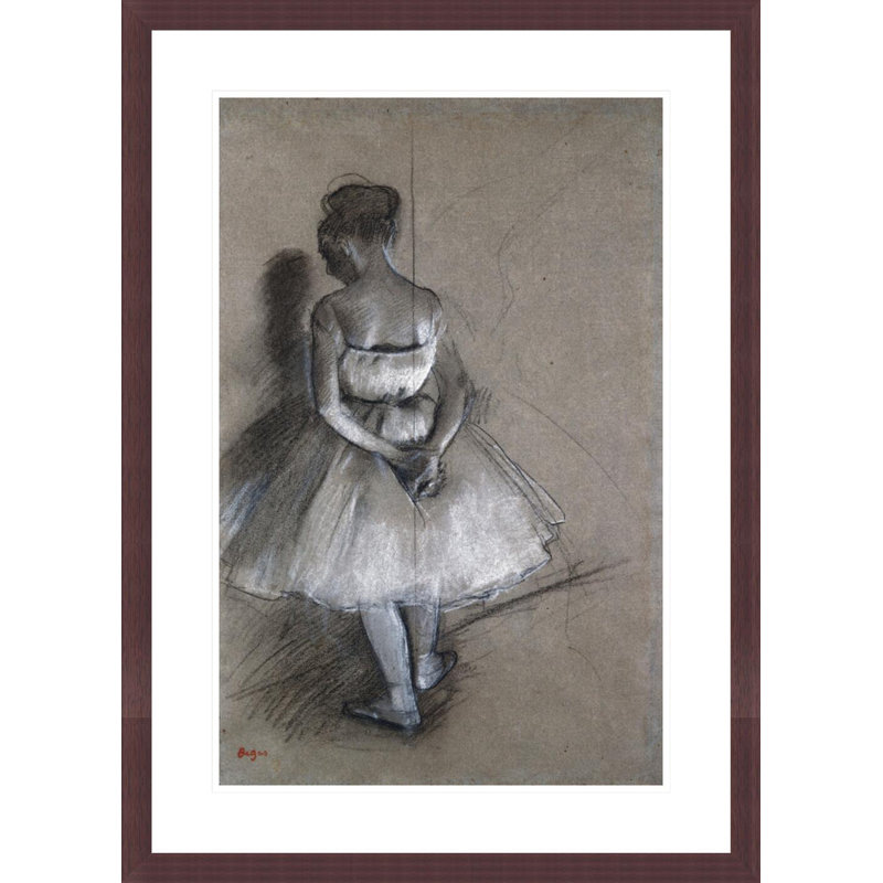 Danseuse debout, les mains croisées derrière le dos par Edgar Degas, impression giclée encadrée, H 29,5 po x l 21,33 po