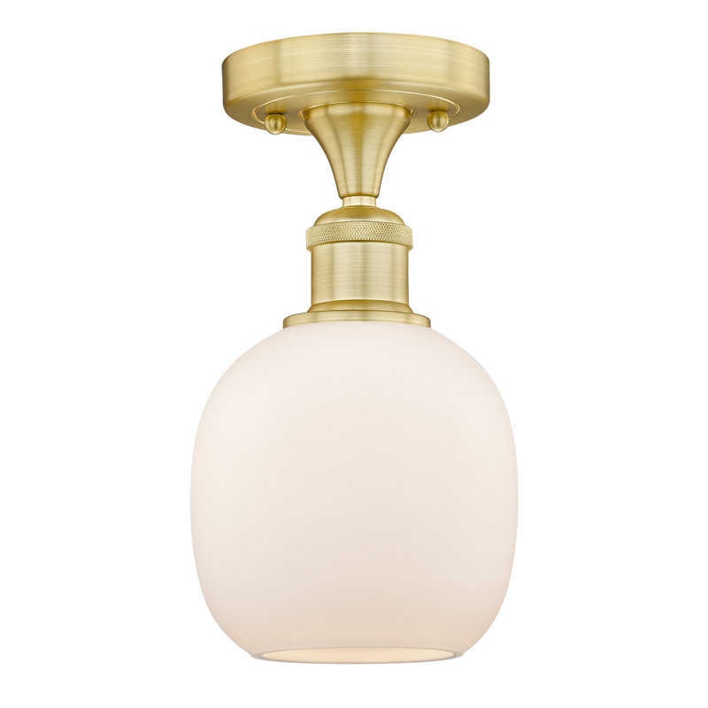 Plafonnier semi-encastré en verre Magréb, Or satiné, Blanc mat