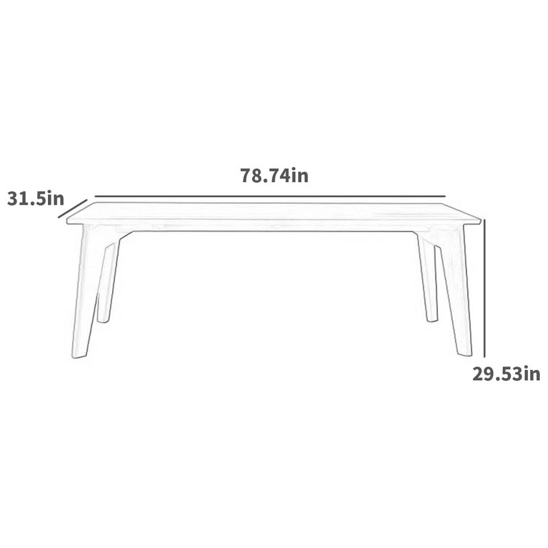 Table de salle à manger, L 31,5 po x L 78,74 po