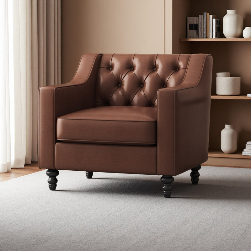 Fauteuil club, Marron foncé