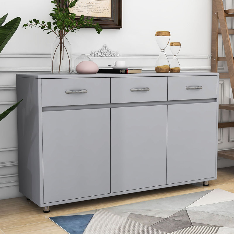 Buffet 3 tiroirs Jaquaylin, Gris