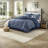 Navy Seersucker Comforter Bedding Sets, Soft Microfiber, Modern Style For Home