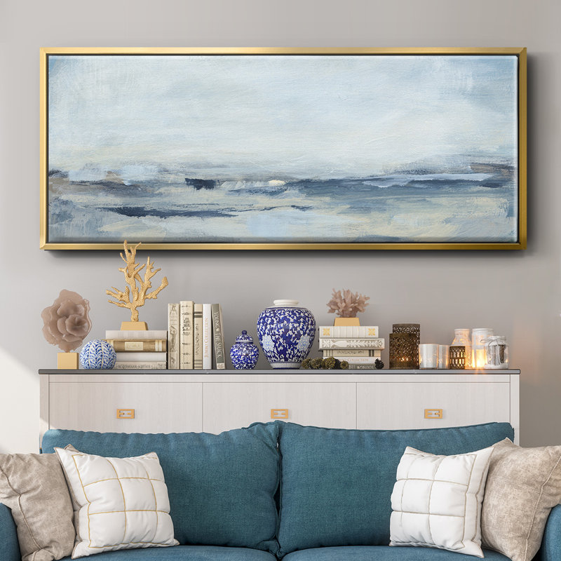 Sailing I- Framed Canvas, 12" H x 30" W