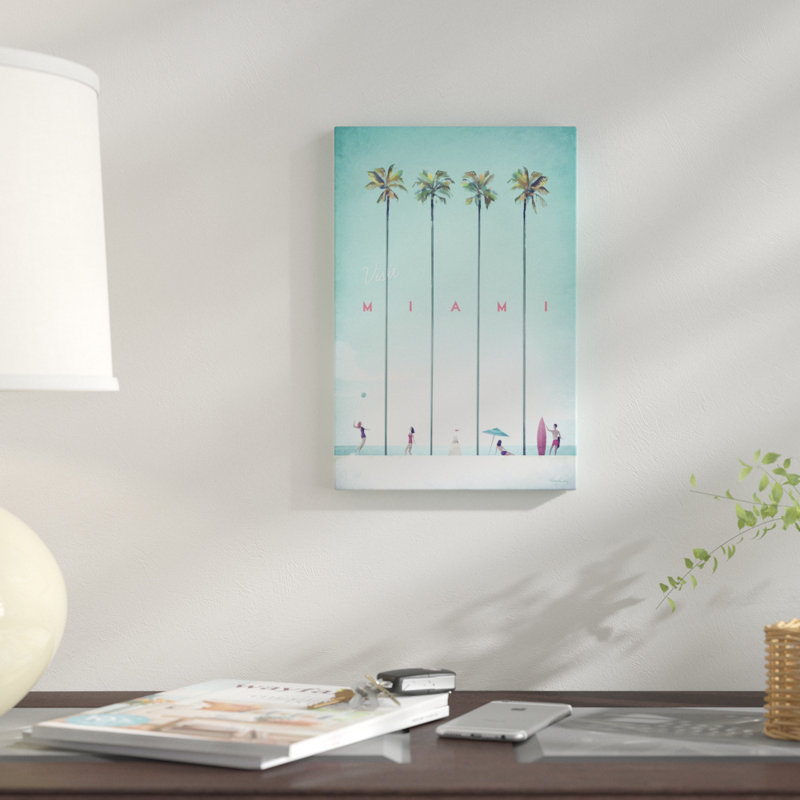 «Visitez Miami», impression sur toile, H 60 po x l 40po x P 1,5 po, Toile tendue, Pas de tapis
