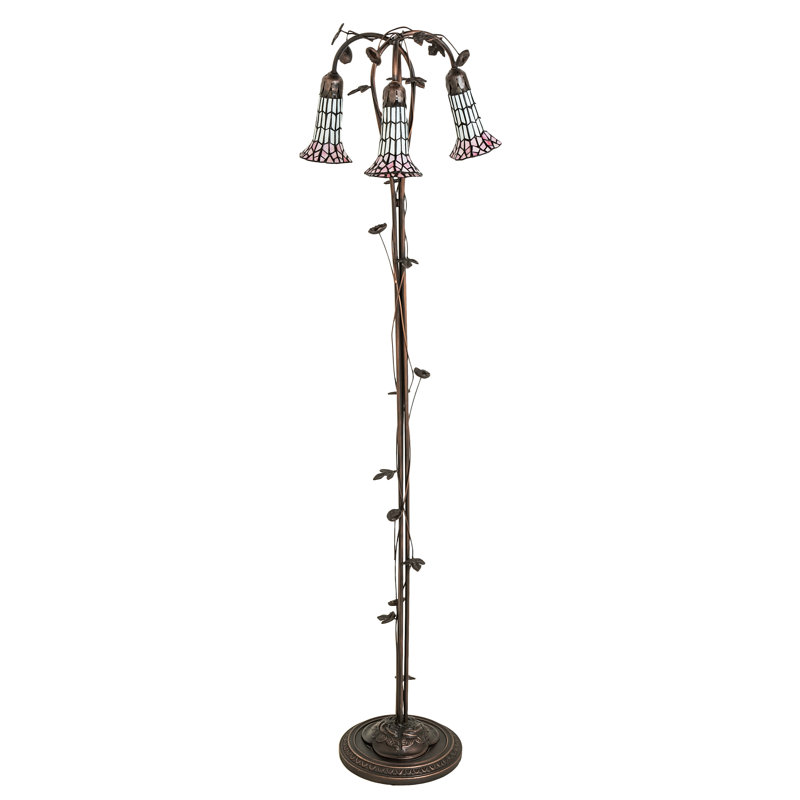 Lampe sur pied à 3 lumières 58 "en verre coloré 58"
