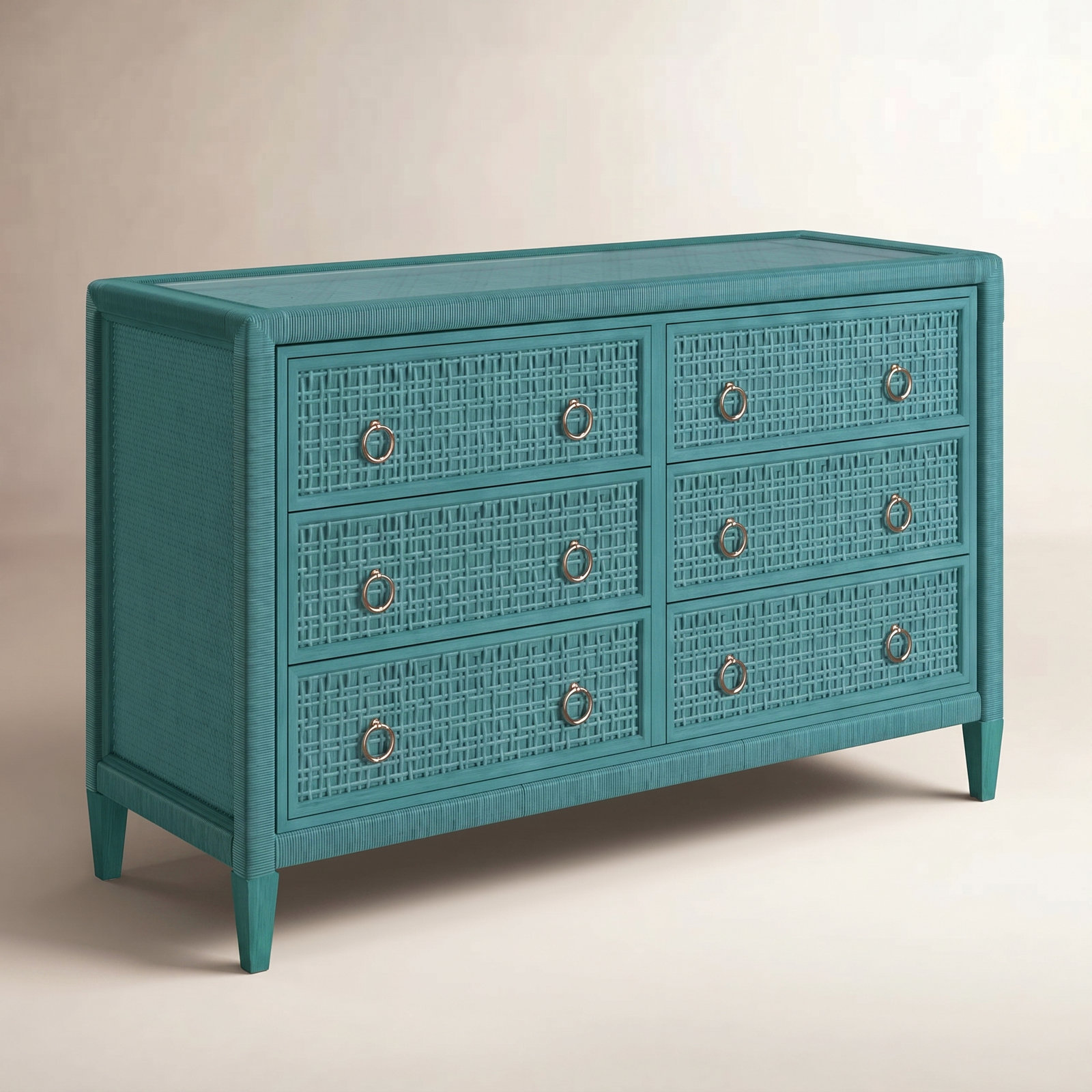 Monterey 54" Double Dresser, Antique Frost White, Yes, Satin Nickel
