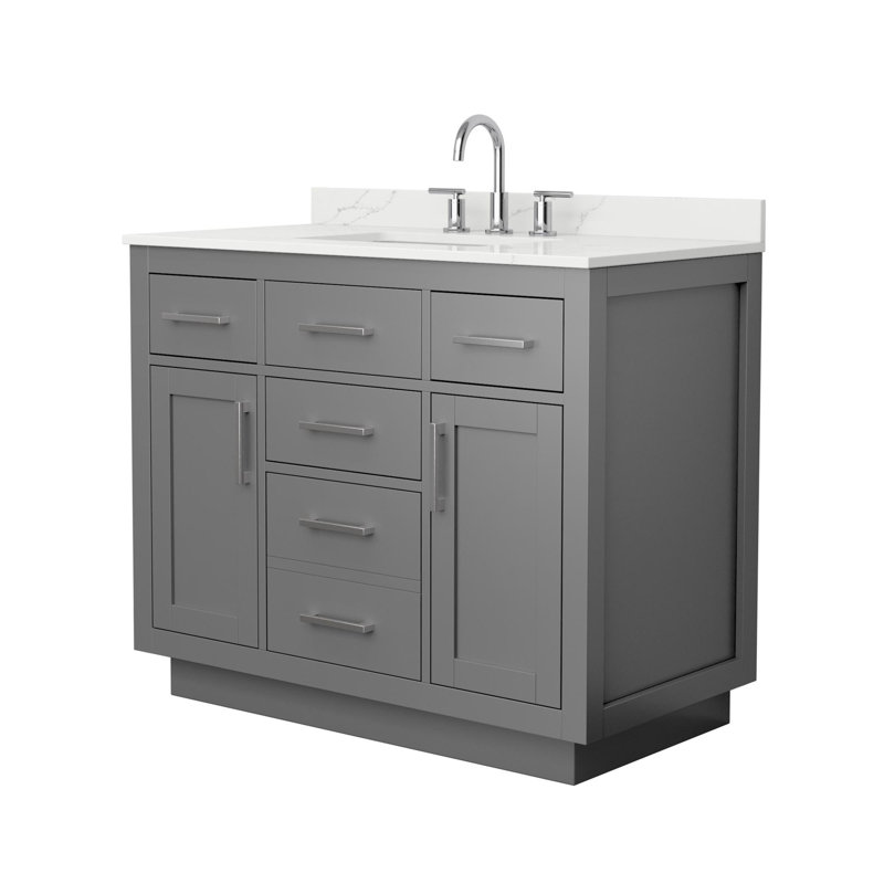 Beckett TK 42'' W Vanity, Brushed Nickel, 8" Center