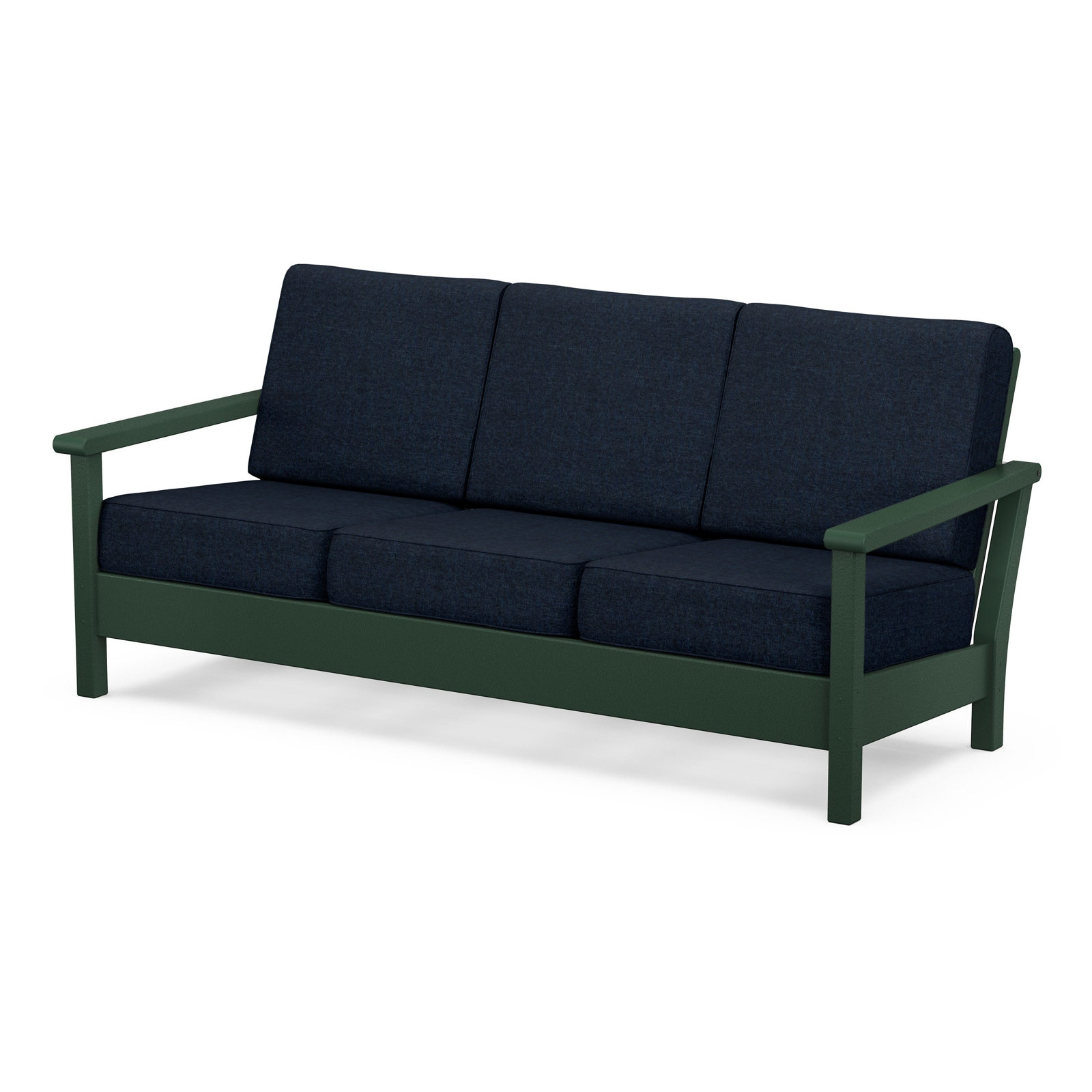 POLYWOOD® Harbour 75" Sunbrella® Patio Sofa, Marine Indigo, Green