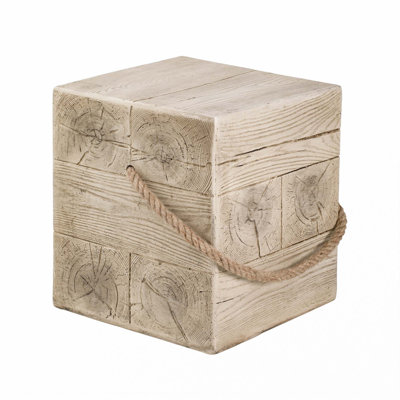Outdoor Square MGO Side Table with Simulated Braided Cord