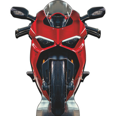 Sports Bike Motorcycle Bike Biker Road Asphalt Rash Stand In Cardboard Cutout Standee Standup