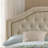 Tufted Upholstered Headboard Queen Size, Solid Wood Head Board With Durable Metal Legs, Adjustable Height Queen Headboard With Nailhead Trim In Bedroom-1156974935