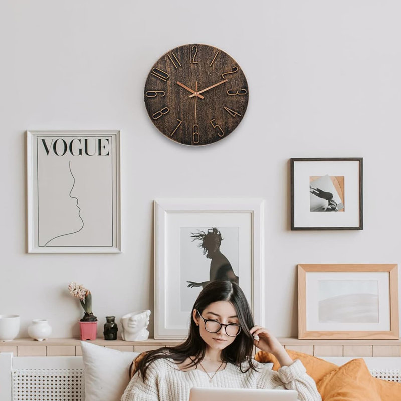 Bridjette Manufactured Wood Wall Clock