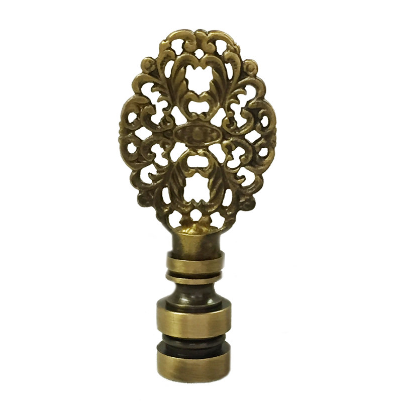 Faîteau de lampe ovale filigree, Laiton antique