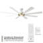 Ventilateur de plafond intelligent d'intérieur / extérieur à 8 pales Aura avec kit d'éclairage à DEL réglable CCT 2700K-3000K-4000K-5000K et télécommande inclus-82987253-95848637