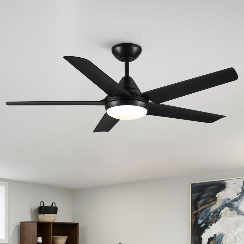Modern 48''/56'' 5-Blade LED Standard Indoor Ceiling Fan with Remote Control and Light Kit Included, 48"