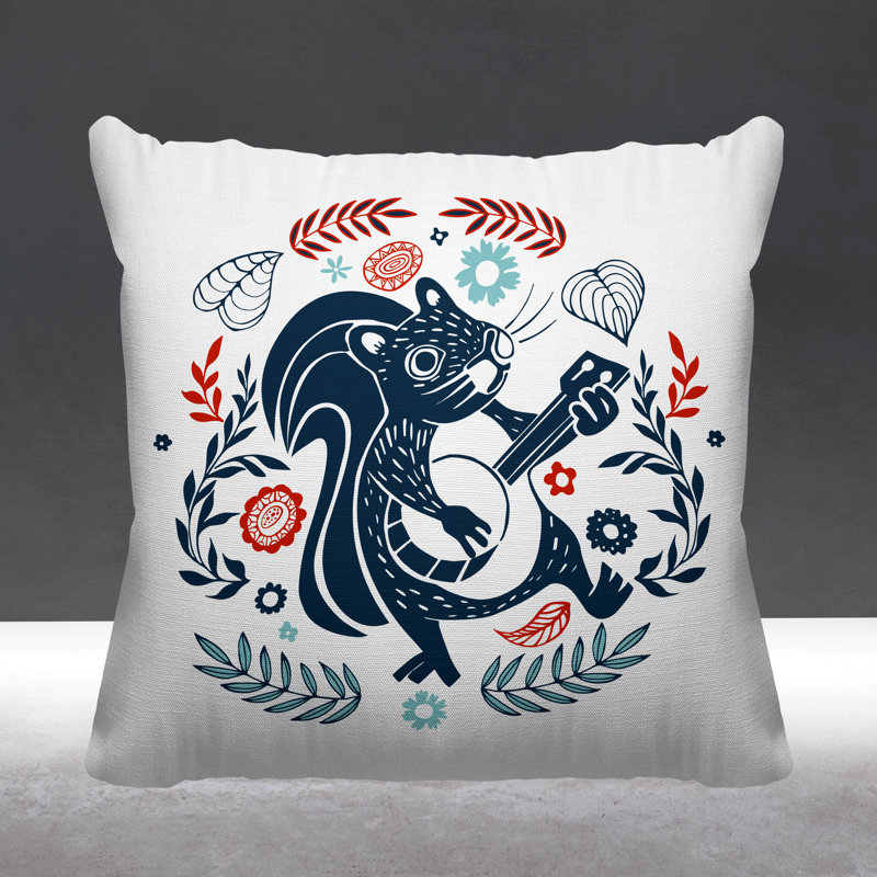 Coussin décoratif Nutsy, L 19 po x H 19 po, Rouge / bleu marine