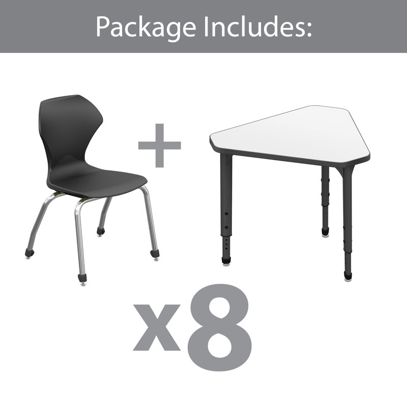 8 - Ensemble de bureau et de chaises pour étudiants en bois manufacturé de 30 po