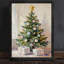 Art mural arbre de Noël noir encadré - décorations festives rétro élégantes-722175770