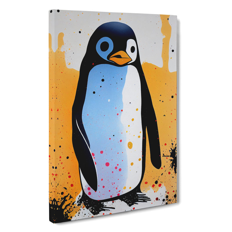 Penguin Graffiti No.2 - Wrapped Canvas, 50cm H x 35cm W x 3cm D