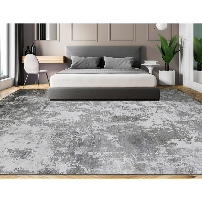 Hand Woven Wool Abstract Area Rug, Rectangle 12' x 18'