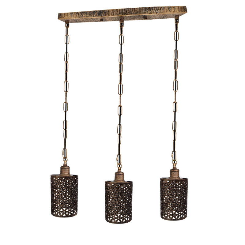 Nayla 3 - Light Kitchen Island Pendant, Yes, Brushed Copper, Brushed Copper