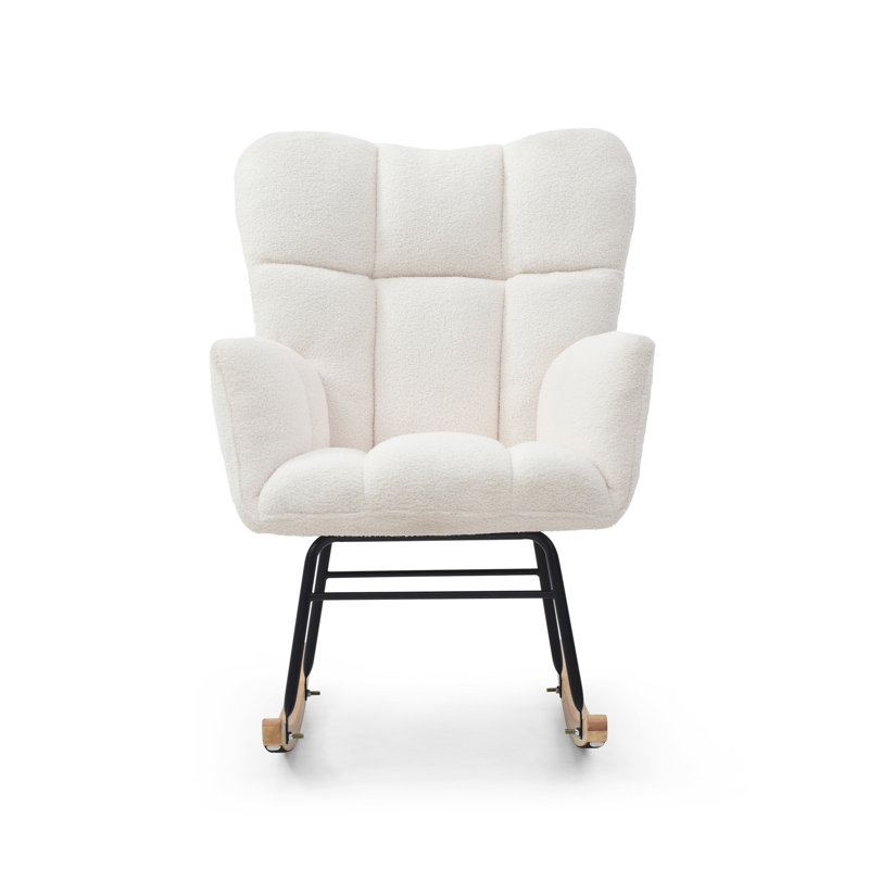 Chaise berçante rembourrée avec chaise berçante et fauteuil berçant rembourré avec dossier haut et fauteuil à dossier haut Chaise d'appoint confortable pour le bureau de la chambre à coucher
