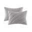 Édredon 3 pièces double / grand, style gris, rembourrage de 350 g / m², lavable à la machine, contient et 2 taies décoratives, étiquetées, incluses
