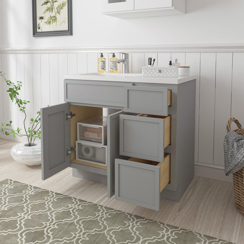 Base de meuble-lavabo simple 36 po seulement, Gris