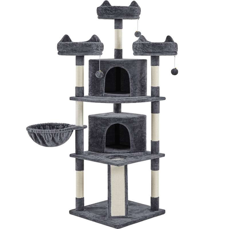 444.5cm H Cat Tree, Dark Grey