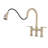 Double Handle Bridge Kitchen Faucet With Pull-Down Spray Head-104406462