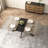 55.11" -70.86" Retro Rectangular Stretch Dining Table, Grey Carole Top With Black Embossed Center Plate, Black Fine Sand Cross Iron Foot Base Dining Table, With Storage Box.