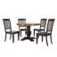 Ensemble de salle à manger à plateau rond 5 pièces en bois de chêne massif avec chaises à dossier fuselé 45 "Fortville-880341247-880341223