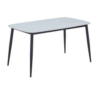 Wenona Stone Top Metal Base Dining Table