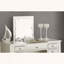 Ensemble de coiffeuse classique avec miroir rabattable et tabouret rembourré-871165684